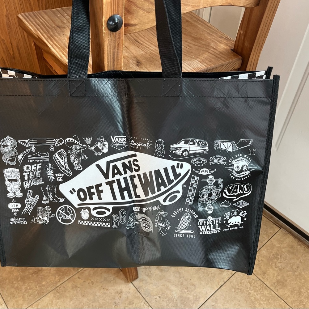 Vans Black Tote with White 'Off The Wall' Design